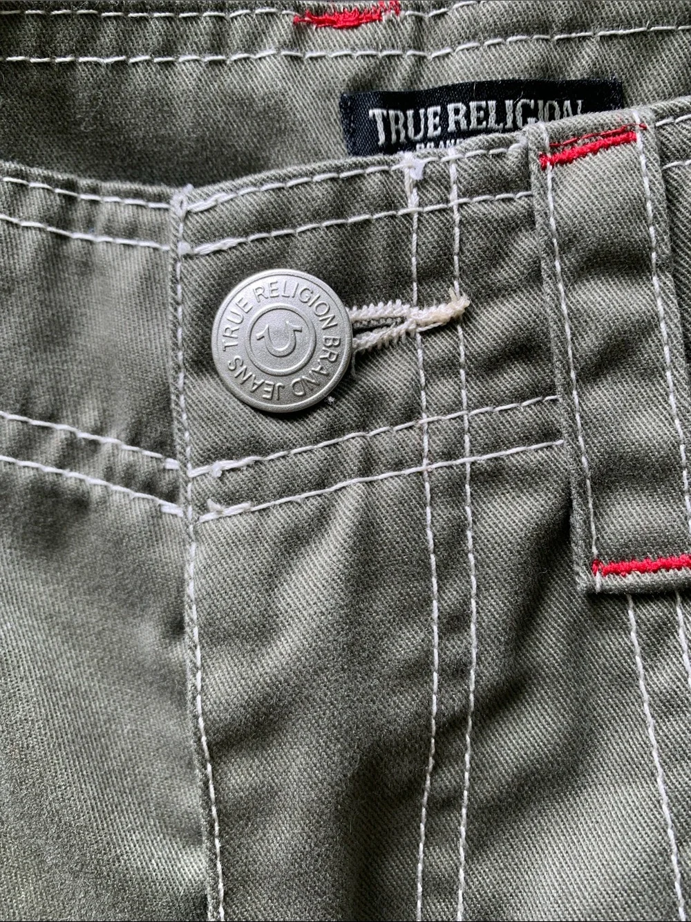 True Religion Olive Cargo Utility Pants NWT